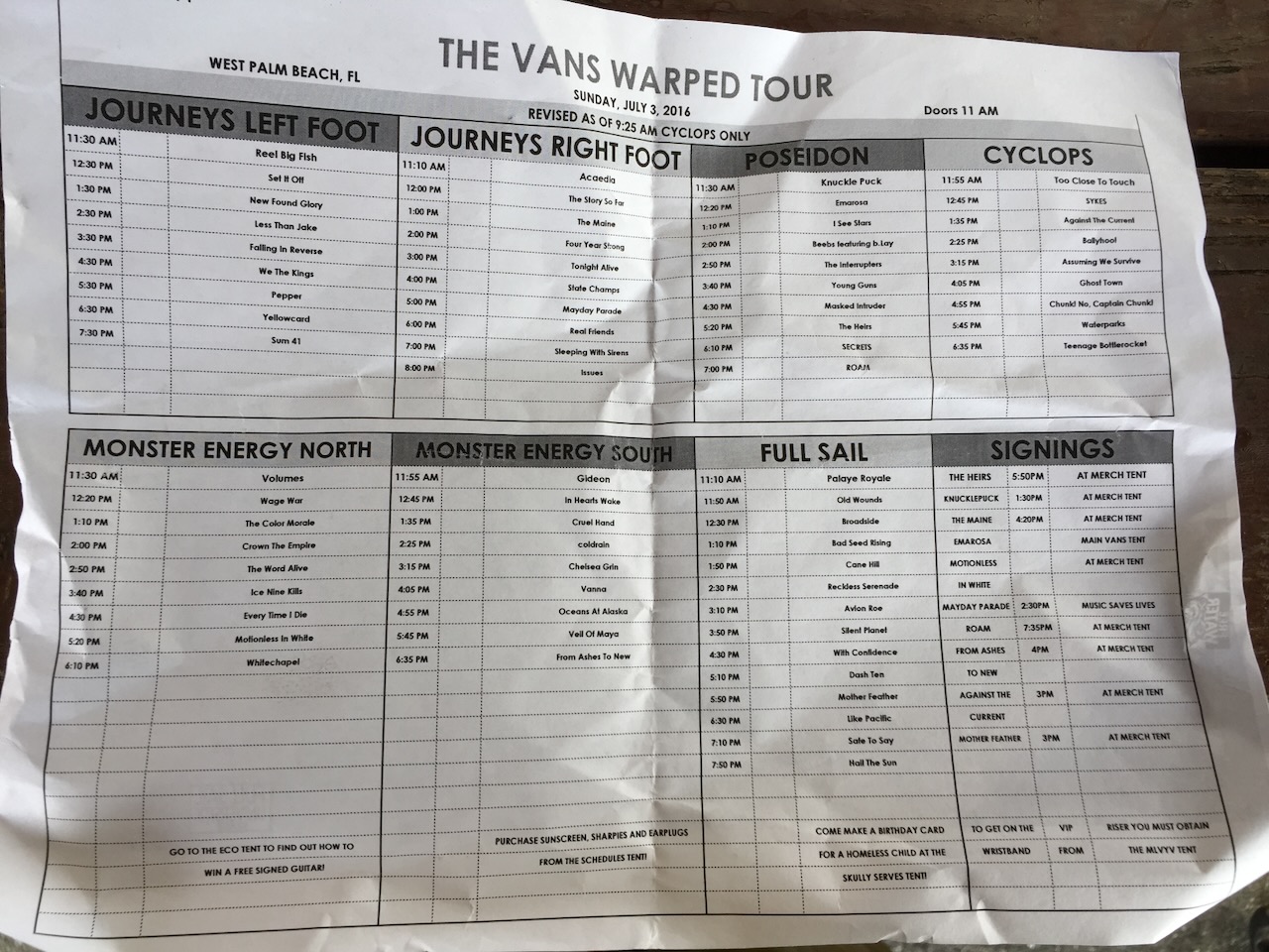 Vans Warped Tour 2016 - Cruzan Amphitheater: West Palm Beach, FL